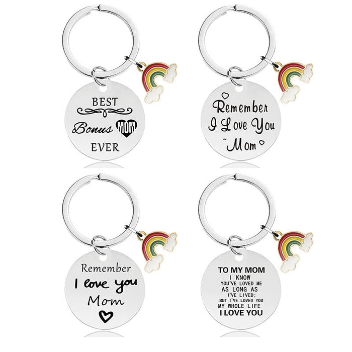 Wholesale Mother's Day Gift Rainbow Electroplated Metal Keychain JDC-KC-GangGu004 Keychains 钢古 Wholesale Jewelry JoyasDeChina Joyas De China
