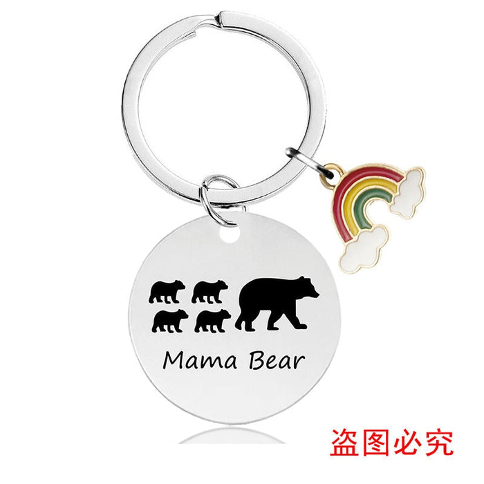 Wholesale Mother's Day Gift Rainbow Electroplated Metal Keychain JDC-KC-GangGu004 Keychains 钢古 Wholesale Jewelry JoyasDeChina Joyas De China