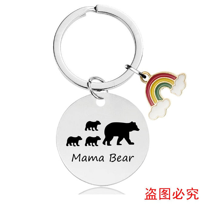 Wholesale Mother's Day Gift Rainbow Electroplated Metal Keychain JDC-KC-GangGu004 Keychains 钢古 Wholesale Jewelry JoyasDeChina Joyas De China