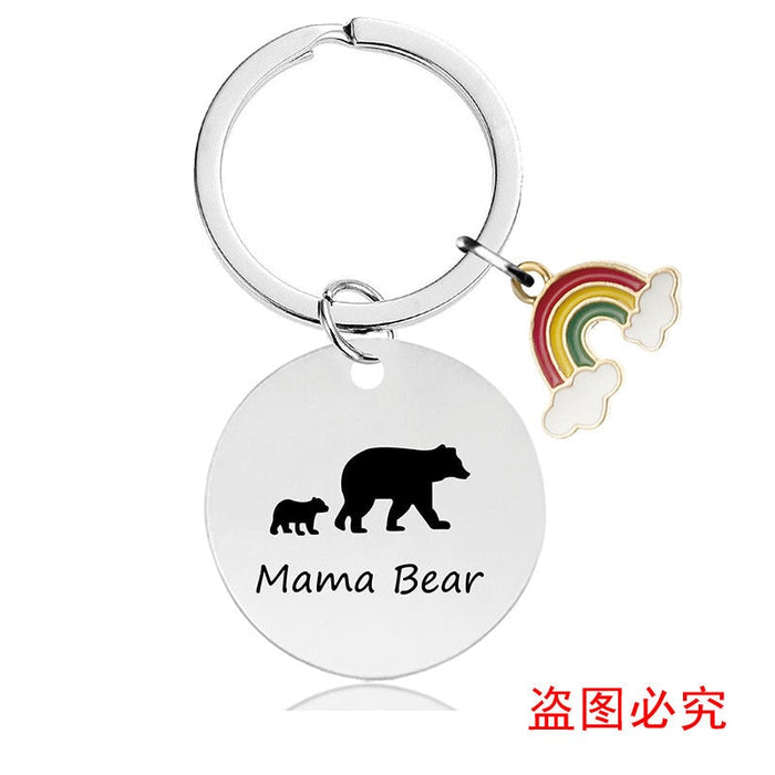 Wholesale Mother's Day Gift Rainbow Electroplated Metal Keychain JDC-KC-GangGu004 Keychains 钢古 Wholesale Jewelry JoyasDeChina Joyas De China