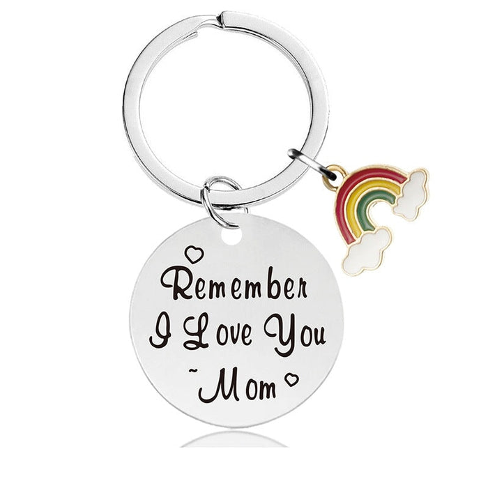 Wholesale Mother's Day Gift Rainbow Electroplated Metal Keychain JDC-KC-GangGu004 Keychains 钢古 Wholesale Jewelry JoyasDeChina Joyas De China