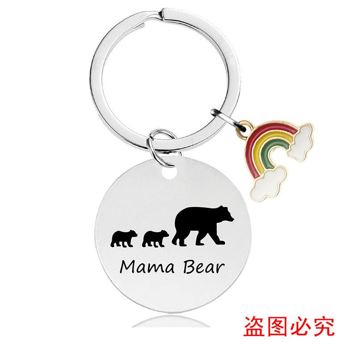 Wholesale Mother's Day Gift Rainbow Electroplated Metal Keychain JDC-KC-GangGu004 Keychains 钢古 Wholesale Jewelry JoyasDeChina Joyas De China