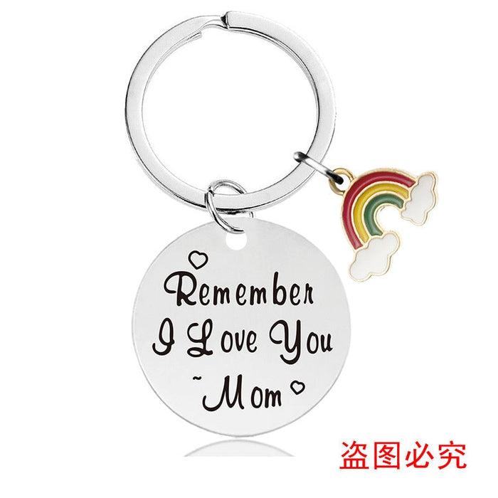 Wholesale Mother's Day Gift Rainbow Electroplated Metal Keychain JDC-KC-GangGu004 Keychains 钢古 CHY002 Wholesale Jewelry JoyasDeChina Joyas De China