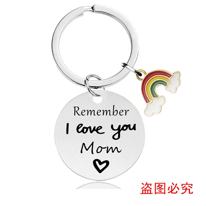 Wholesale Mother's Day Gift Rainbow Electroplated Metal Keychain JDC-KC-GangGu004 Keychains 钢古 CHY003 Wholesale Jewelry JoyasDeChina Joyas De China