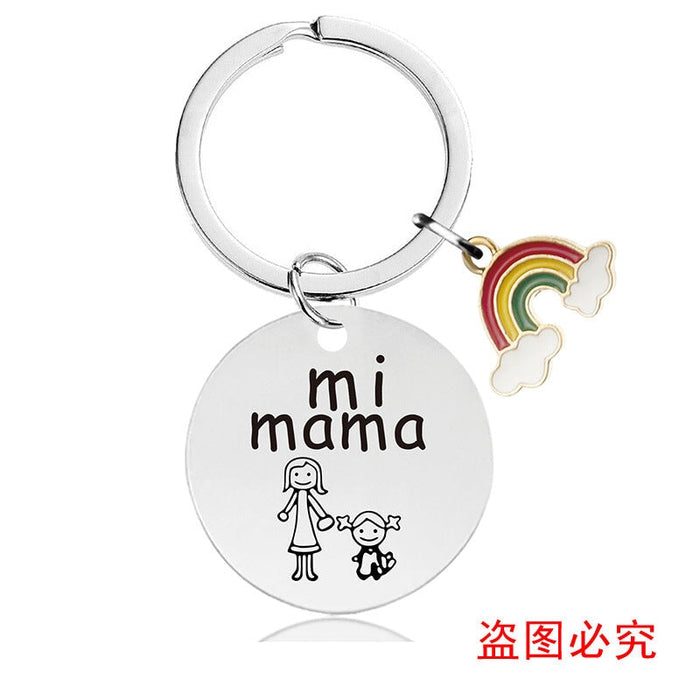 Wholesale Mother's Day Gift Rainbow Electroplated Metal Keychain JDC-KC-GangGu004 Keychains 钢古 CHY006 Wholesale Jewelry JoyasDeChina Joyas De China