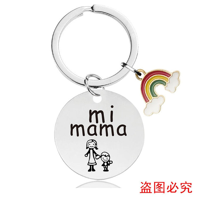 Wholesale Mother's Day Gift Rainbow Electroplated Metal Keychain JDC-KC-GangGu004 Keychains 钢古 CHY007 Wholesale Jewelry JoyasDeChina Joyas De China