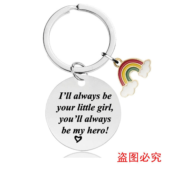 Wholesale Mother's Day Gift Rainbow Electroplated Metal Keychain JDC-KC-GangGu004 Keychains 钢古 CHY011 Wholesale Jewelry JoyasDeChina Joyas De China