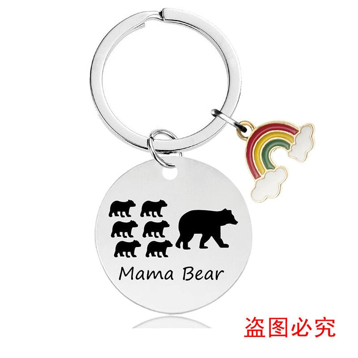 Wholesale Mother's Day Gift Rainbow Electroplated Metal Keychain JDC-KC-GangGu004 Keychains 钢古 CHY018 Wholesale Jewelry JoyasDeChina Joyas De China