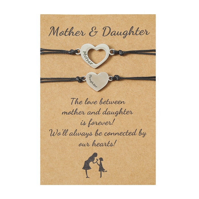 Wholesale Mother's Day heart shaped stainless steel laser lettering weaving bracelet JDC-BT-LanT008 Bracelet 阆天 Wholesale Jewelry JoyasDeChina Joyas De China