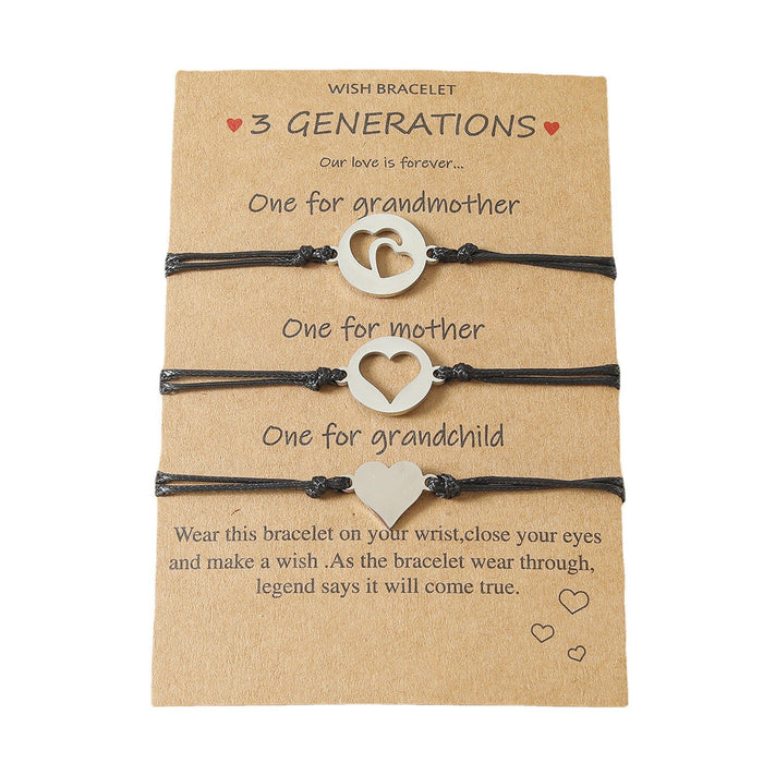 Wholesale Mother's Day skeleton hollow heart shape stainless steel hand-woven bracelet JDC-BT-LanT010 Bracelet 阆天 1 Wholesale Jewelry JoyasDeChina Joyas De China