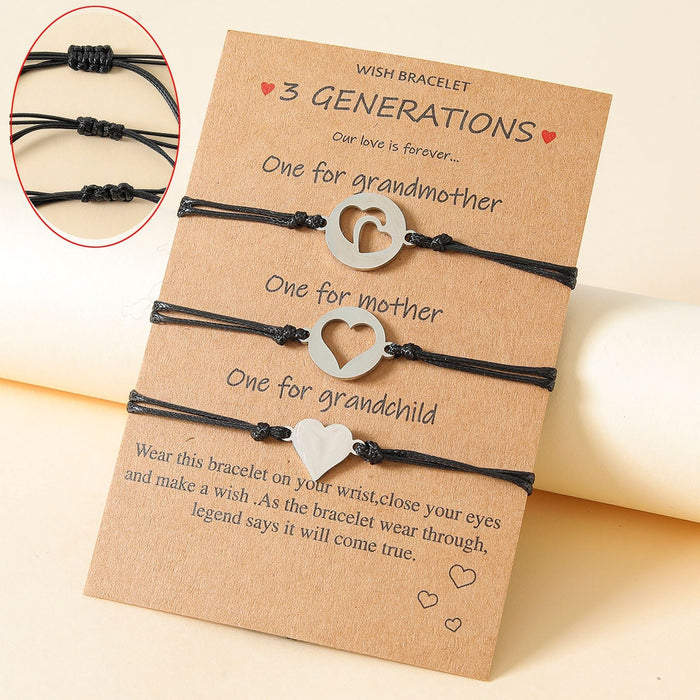 Wholesale Mother's Day skeleton hollow heart shape stainless steel hand-woven bracelet JDC-BT-LanT010 Bracelet 阆天 Wholesale Jewelry JoyasDeChina Joyas De China