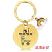 Wholesale Mother's Day Stainless Steel Round Plate Rainbow Metal Keychain JDC-KC-GangGu010 Keychains 钢古 Wholesale Jewelry JoyasDeChina Joyas De China