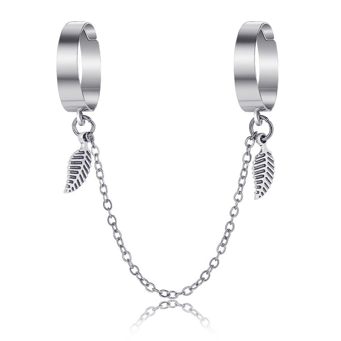 Wholesale mouth adjustable siamese leaf chain alloy ring JDC-RS-F085 Rings 韩之尚 55322444 Alloy Wholesale Jewelry JoyasDeChina Joyas De China