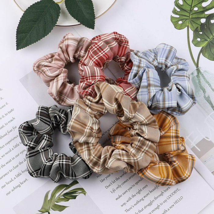 Wholesale multi-color lattice large intestinal ring hair rope JDC-HS-YL059 Hair Scrunchies 雅伦 Wholesale Jewelry JoyasDeChina Joyas De China
