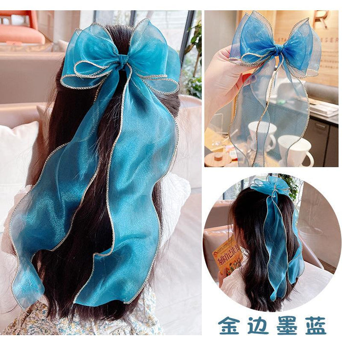 Bulk Jewelry Wholesale multi-color resin long ribbon bow hair clip JDC-HD-bd003 Wholesale factory from China YIWU China