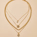 Wholesale multi-layer diamond five-star sunflower alloy necklace JDC-NE-C232 Necklaces 陌茗 13381 Wholesale Jewelry JoyasDeChina Joyas De China