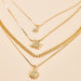 Wholesale multi-layer diamond five-star sunflower alloy necklace JDC-NE-C232 Necklaces 陌茗 Wholesale Jewelry JoyasDeChina Joyas De China