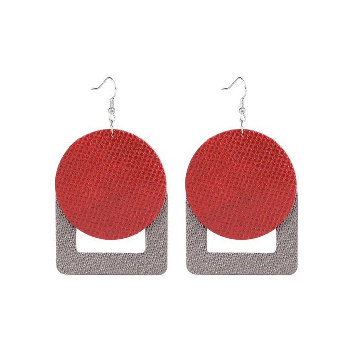 Wholesale multi-layer snake-print leather earrings JDC-ES-ManY019 Earrings JoyasDeChina Wholesale Jewelry E1903-55 Red Circle Wholesale Jewelry JoyasDeChina Joyas De China