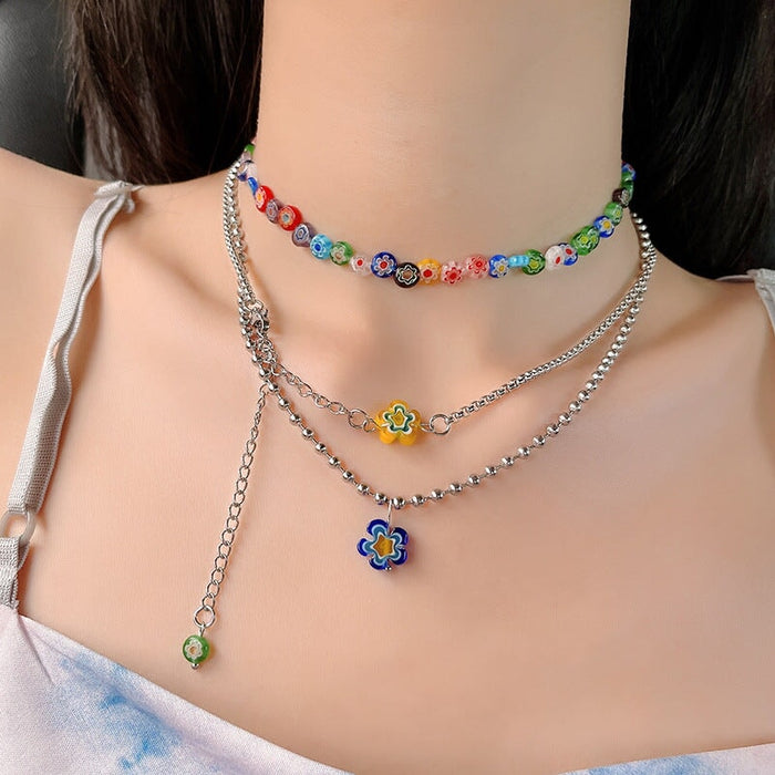 Wholesale multilayer stacked Spice Girl Necklaces JDC-NE-miaos001 Necklaces 妙斯 Wholesale Jewelry JoyasDeChina Joyas De China
