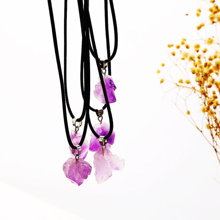 Wholesale natural amethyst stone cluster gravel lavender amethyst necklace 5 strips JDC-NE-F041 Necklaces 韩之尚 Wholesale Jewelry JoyasDeChina Joyas De China