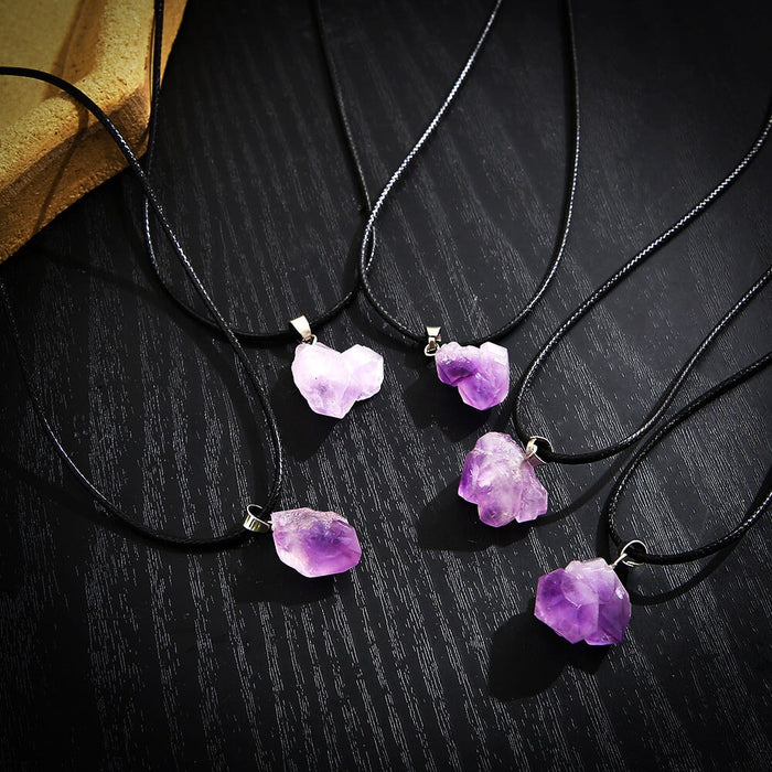 Wholesale natural amethyst stone cluster gravel lavender amethyst necklace 5 strips JDC-NE-F041 Necklaces 韩之尚 Wholesale Jewelry JoyasDeChina Joyas De China