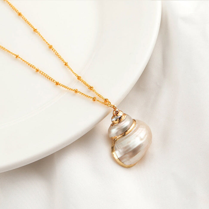 Wholesale natural shell green necklace JDC-NE-KJ209 Necklaces 坤杰 Wholesale Jewelry JoyasDeChina Joyas De China