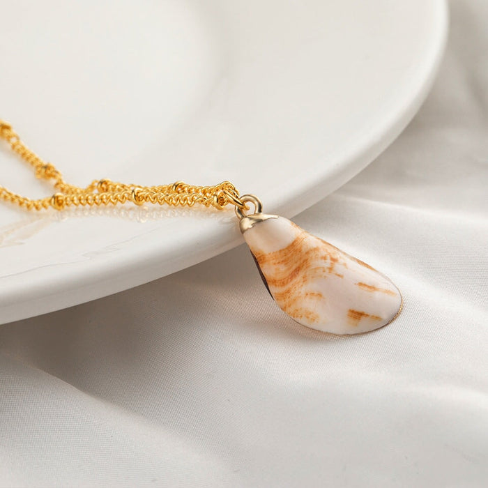 Wholesale natural shell green necklace JDC-NE-KJ209 Necklaces 坤杰 Wholesale Jewelry JoyasDeChina Joyas De China