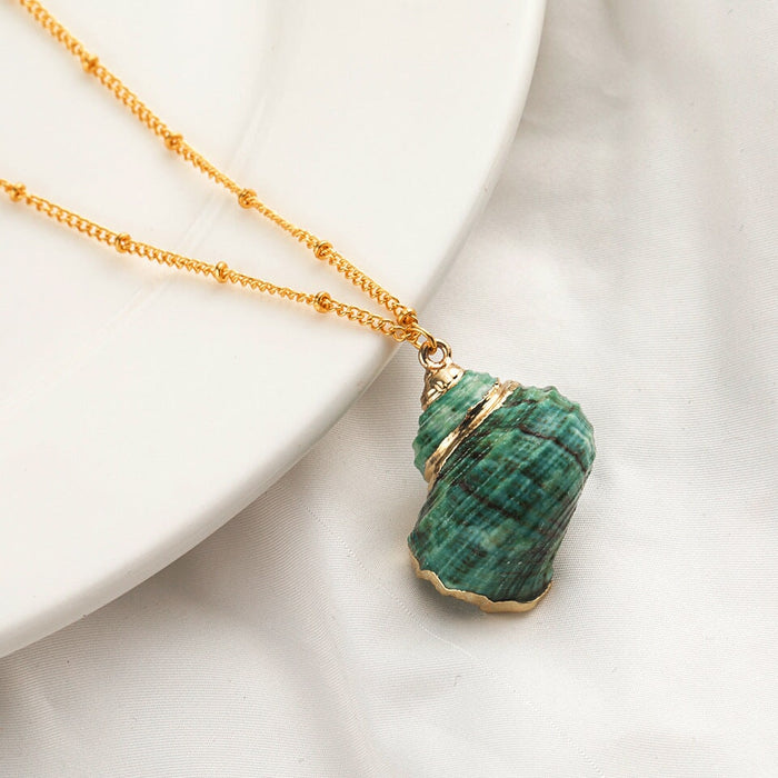 Wholesale natural shell green necklace JDC-NE-KJ209 Necklaces 坤杰 Wholesale Jewelry JoyasDeChina Joyas De China