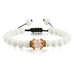 Wholesale Natural Stone Beaded Crown Bracelet JDC-BT-JiuJ012 Bracelet 九江 light pink Wholesale Jewelry JoyasDeChina Joyas De China