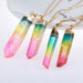 Wholesale Natural Stone Cylinder Mixed Color Crystal Necklace Sweater Chain JDC-NE-Saip009 Necklaces 赛蒲 Wholesale Jewelry JoyasDeChina Joyas De China