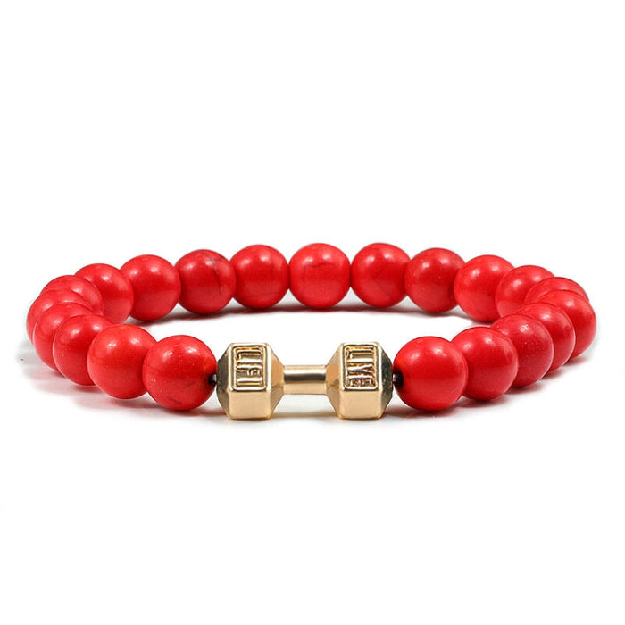 Wholesale natural stone dumbbell Bracelet JDC-BT-JiuJ006 Bracelet 九江 6 Wholesale Jewelry JoyasDeChina Joyas De China
