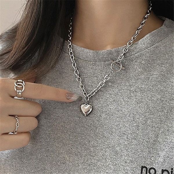 Bulk Jewelry Wholesale Neckaces retro love peach heart OT buckle chain  JDC-NE-xc038 Wholesale factory from China YIWU China