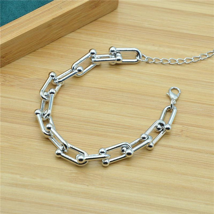 Bulk Jewelry Wholesale Neckaces u-shaped plastic horseshoe chain  JDC-NE-xc048 Wholesale factory from China YIWU China