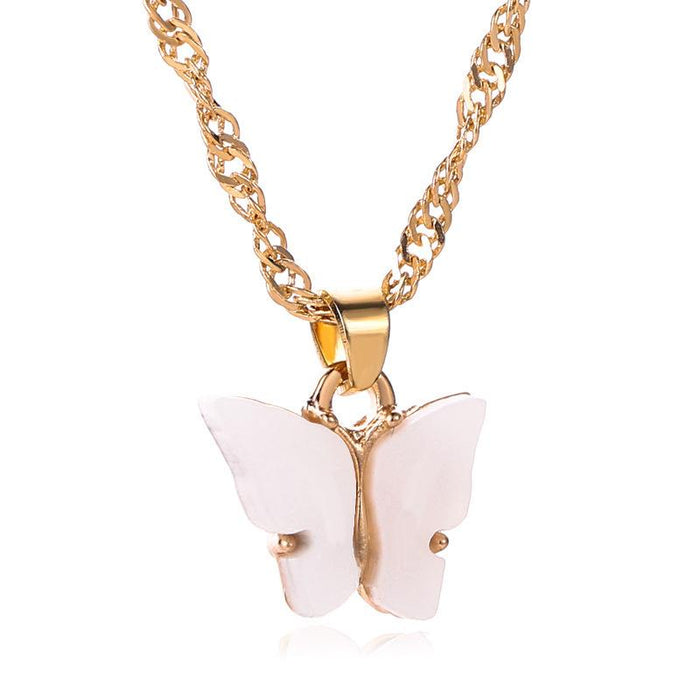 Bulk Jewelry Wholesale Necklace acrylic Butterfly  JDC-NE-xc050 Wholesale factory from China YIWU China