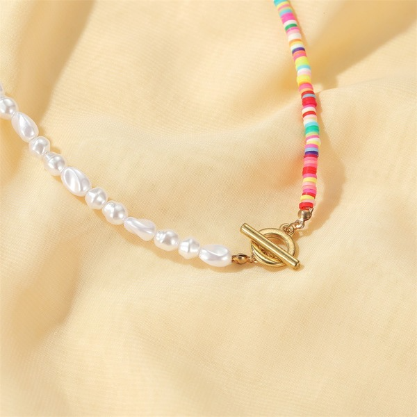 Bulk Jewelry Wholesale Necklace color soft pottery pearl chain JDC-NE-D579 Wholesale factory from China YIWU China