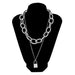 Bulk Jewelry Wholesale necklace double hip hop heart lock hanging JDC-NE-xc027 Wholesale factory from China YIWU China