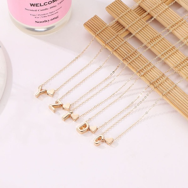 Bulk Jewelry Wholesale necklace gold alloy 26 letters simple necklace JDC-NE-D587 Wholesale factory from China YIWU China