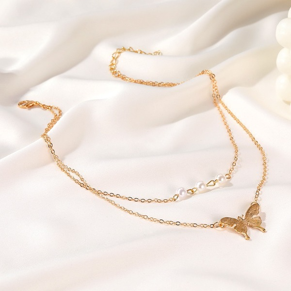 Bulk Jewelry Wholesale necklace gold alloy Butterfly Pendant clavicle chain JDC-NE-D557 Wholesale factory from China YIWU China