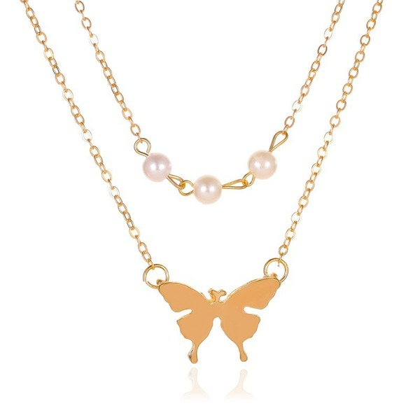 Bulk Jewelry Wholesale necklace gold alloy Butterfly Pendant clavicle chain JDC-NE-D557 Wholesale factory from China YIWU China