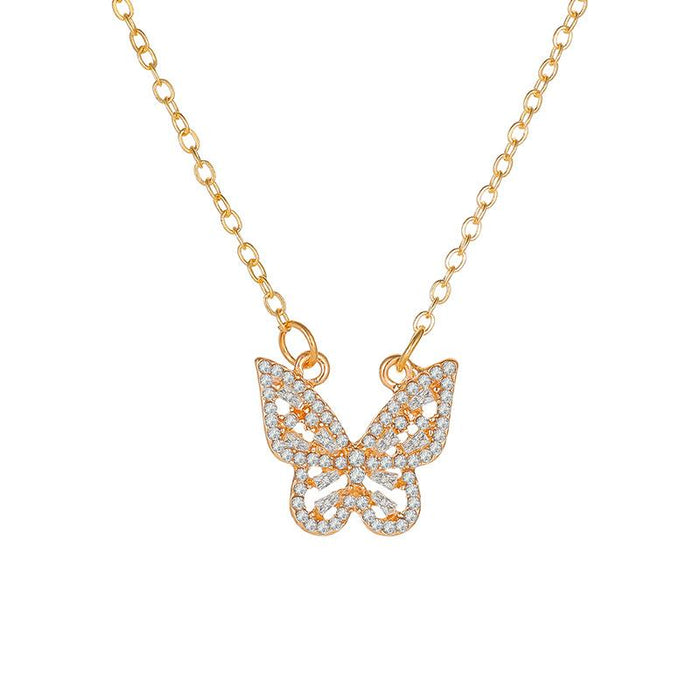 Bulk Jewelry Wholesale necklace gold alloy hollow butterfly necklace female JDC-NE-D582 Wholesale factory from China YIWU China