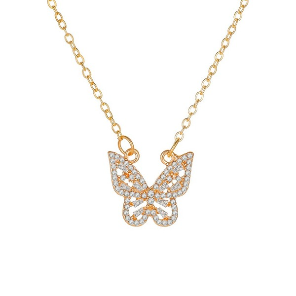 Bulk Jewelry Wholesale necklace gold alloy hollow butterfly necklace female JDC-NE-D582 Wholesale factory from China YIWU China