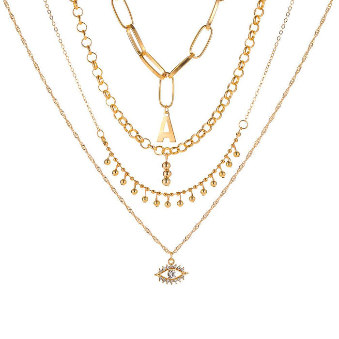 Bulk Jewelry Wholesale necklace gold alloy multi-layer necklace JDC-NE-D551 Wholesale factory from China YIWU China