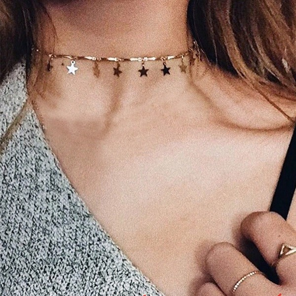 Bulk Jewelry Wholesale necklace gold pentagram necklace collarbone chainJDC-NE-xc176 Wholesale factory from China YIWU China