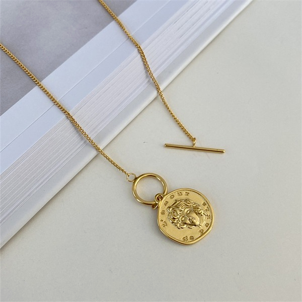 Bulk Jewelry Wholesale necklace hip hop sweater chain street ins head coin JDC-NE-xc022 Wholesale factory from China YIWU China