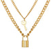 Bulk Jewelry Wholesale necklace key lock multilayer vintage alloy double layer JDC-NE-xc081 Wholesale factory from China YIWU China
