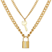 Bulk Jewelry Wholesale necklace key lock multilayer vintage alloy double layer JDC-NE-xc081 Wholesale factory from China YIWU China