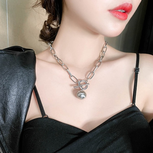 Bulk Jewelry Wholesale necklace metal ball hip-hop clavicle  JDC-NE-xc086 Wholesale factory from China YIWU China