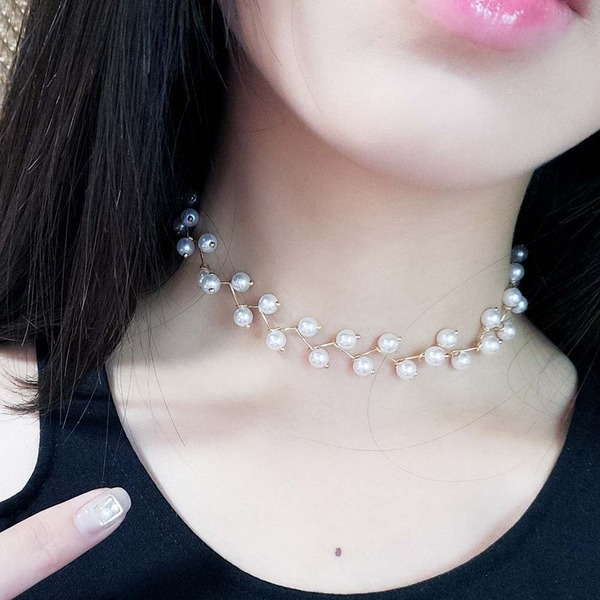 Bulk Jewelry Wholesale necklace pearl clavicle chain women Choker neck with simple short JDC-NE-xc179 Wholesale factory from China YIWU China