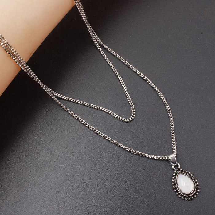 Bulk Jewelry Wholesale necklace retro drop crystal pendant multilayer necklace JDC-NE-xc169 Wholesale factory from China YIWU China