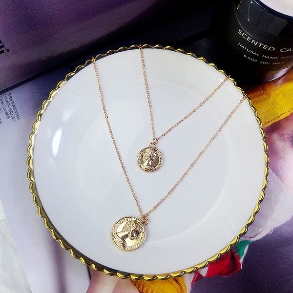 Bulk Jewelry Wholesale necklace retro people like coin collarbone chain JDC-NE-xc021 Wholesale factory from China YIWU China